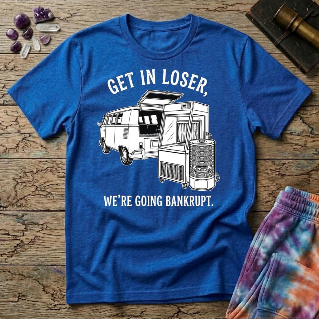 Printify T-Shirt Get In Loser Were Going Bankrupt Mushroom T-Shirt Mushroom Magic Mushroom T-Shirt