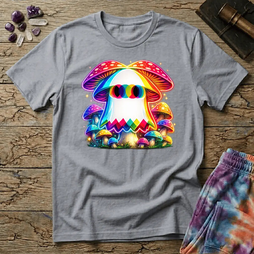 Printify T-Shirt Ghost Mushroom Too T-Shirt Mushroom Magic Mushroom T-Shirt