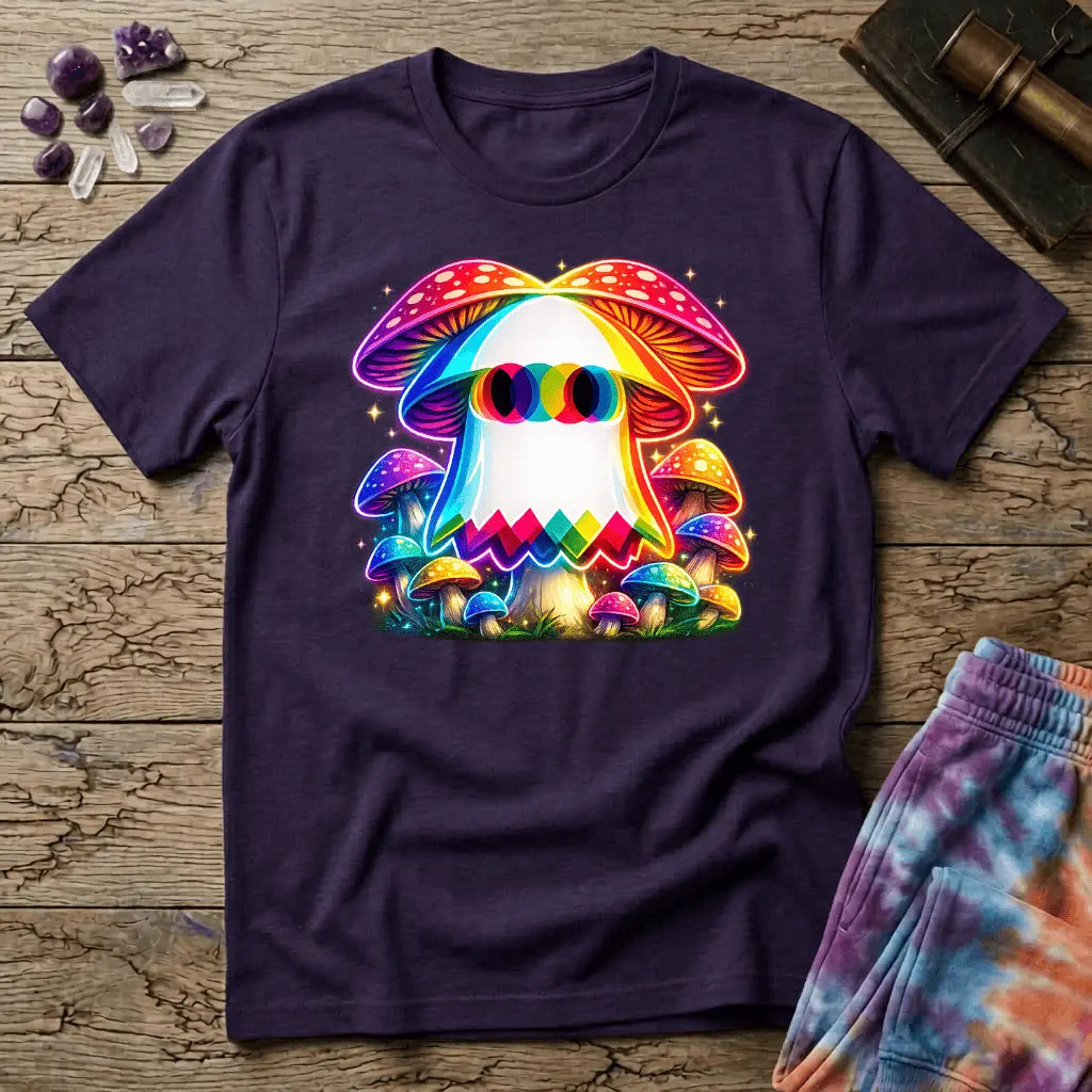 Printify T-Shirt Ghost Mushroom Too T-Shirt Mushroom Magic Mushroom T-Shirt