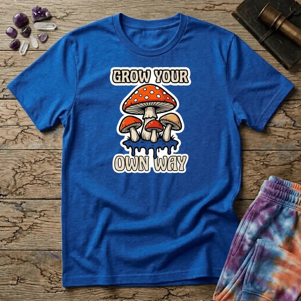 Printify T-Shirt Grow Your Own Way Mushroom T-Shirt Mushroom Magic Mushroom T-Shirt