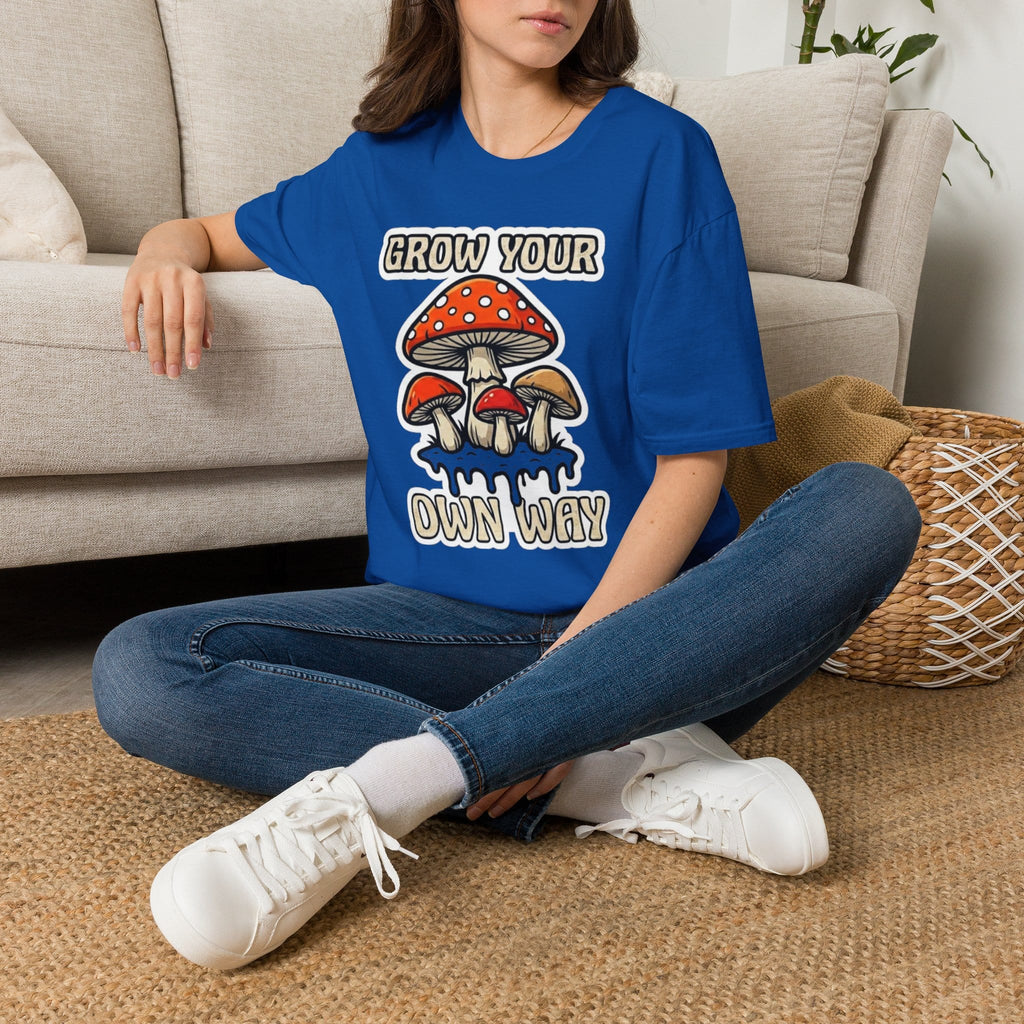 Printify T-Shirt Grow Your Own Way Mushroom T-Shirt Mushroom Magic Mushroom T-Shirt