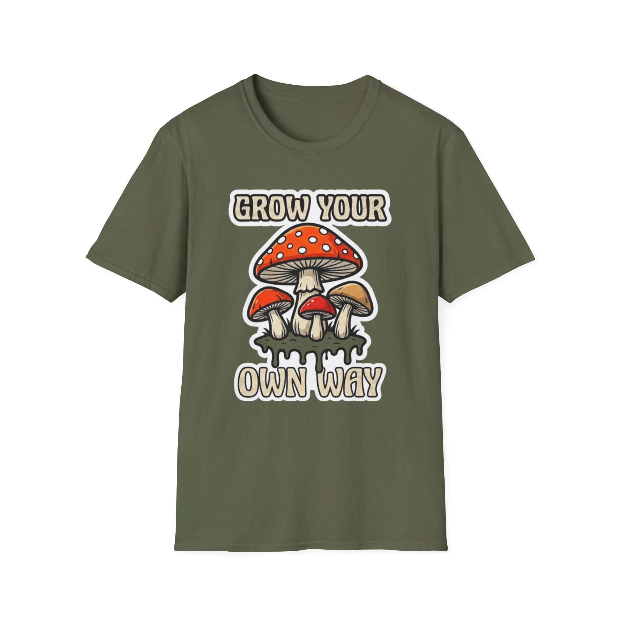 Printify T-Shirt Grow Your Own Way Mushroom T-Shirt Mushroom Magic Mushroom T-Shirt
