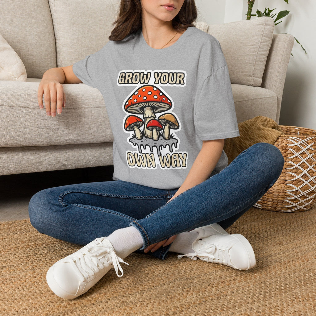 Printify T-Shirt Grow Your Own Way Mushroom T-Shirt Mushroom Magic Mushroom T-Shirt