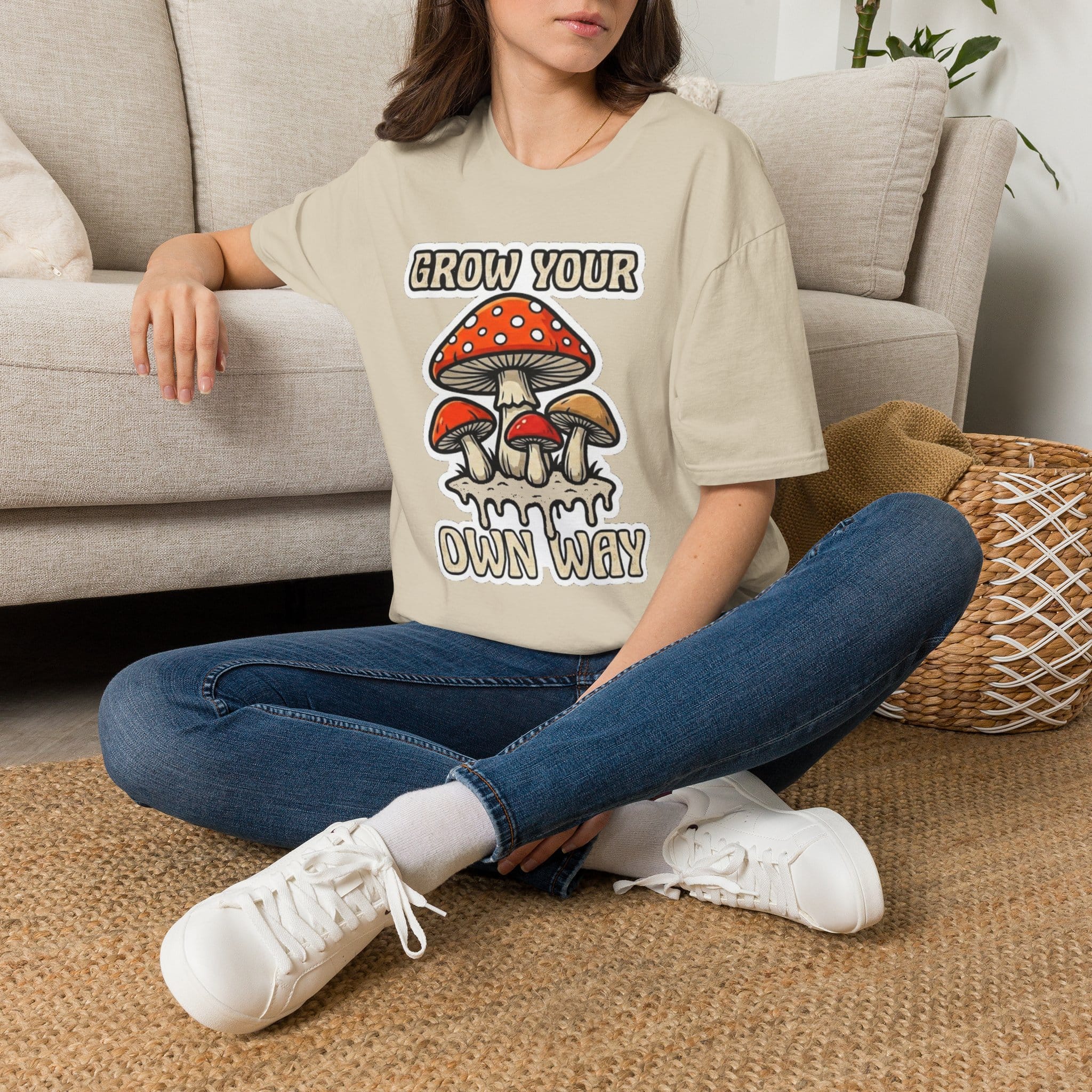 Printify T-Shirt Grow Your Own Way Mushroom T-Shirt Mushroom Magic Mushroom T-Shirt