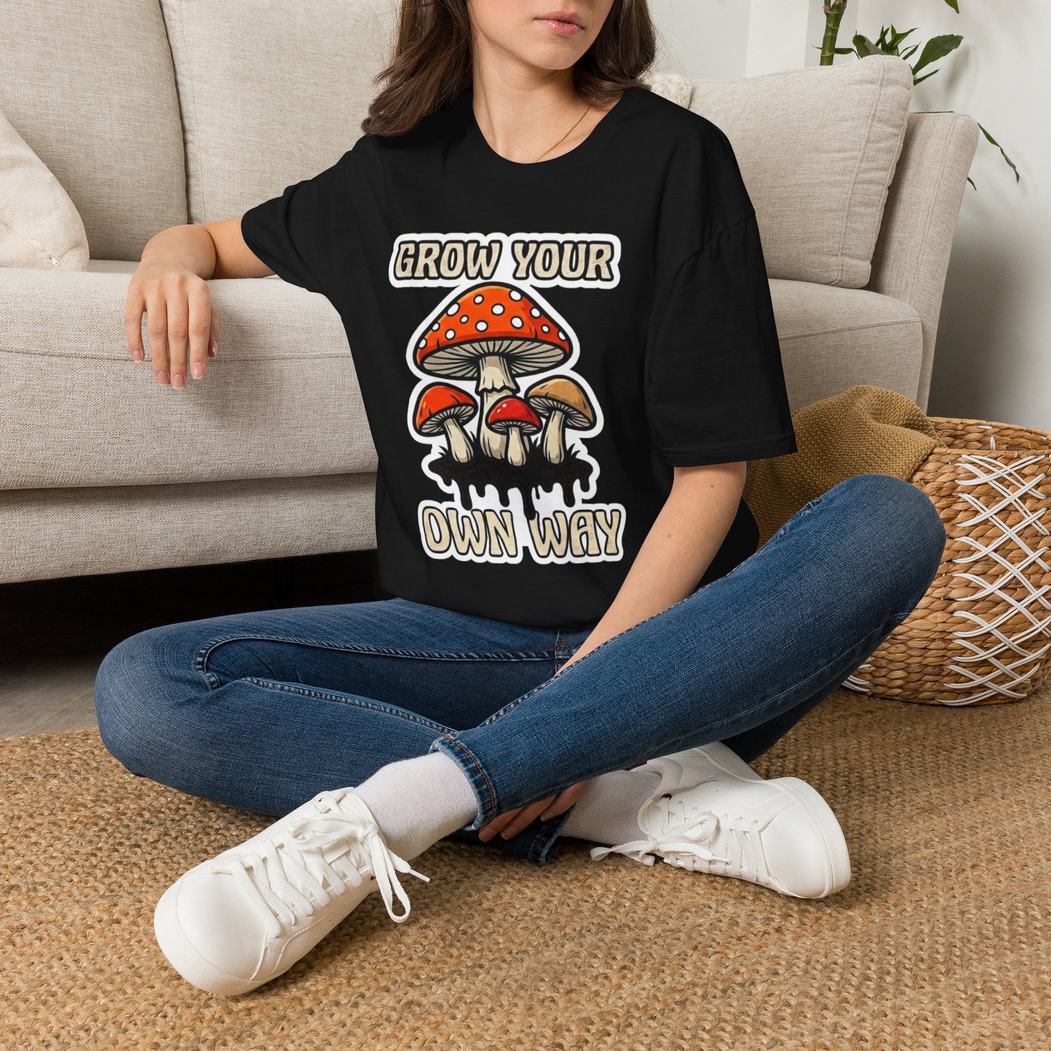 Printify T-Shirt Grow Your Own Way Mushroom T-Shirt Mushroom Magic Mushroom T-Shirt