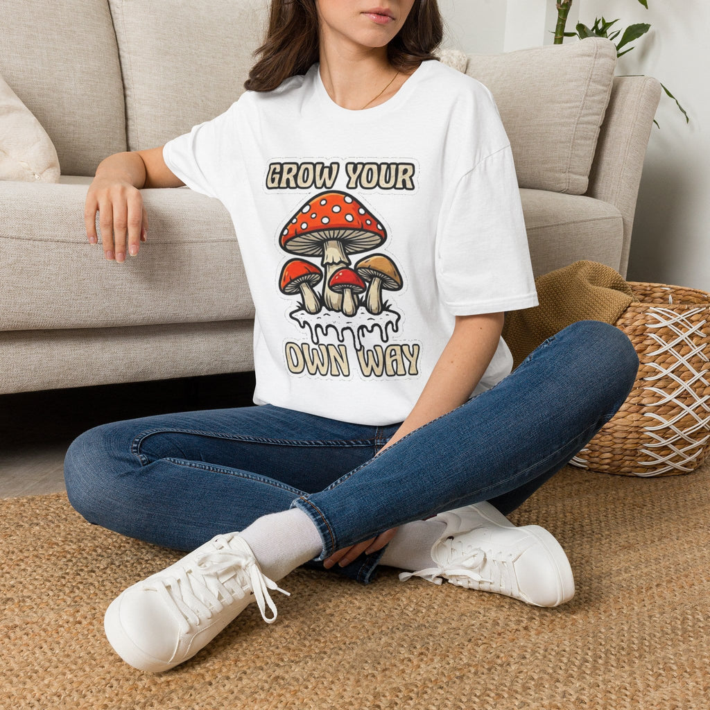 Printify T-Shirt Grow Your Own Way Mushroom T-Shirt Mushroom Magic Mushroom T-Shirt