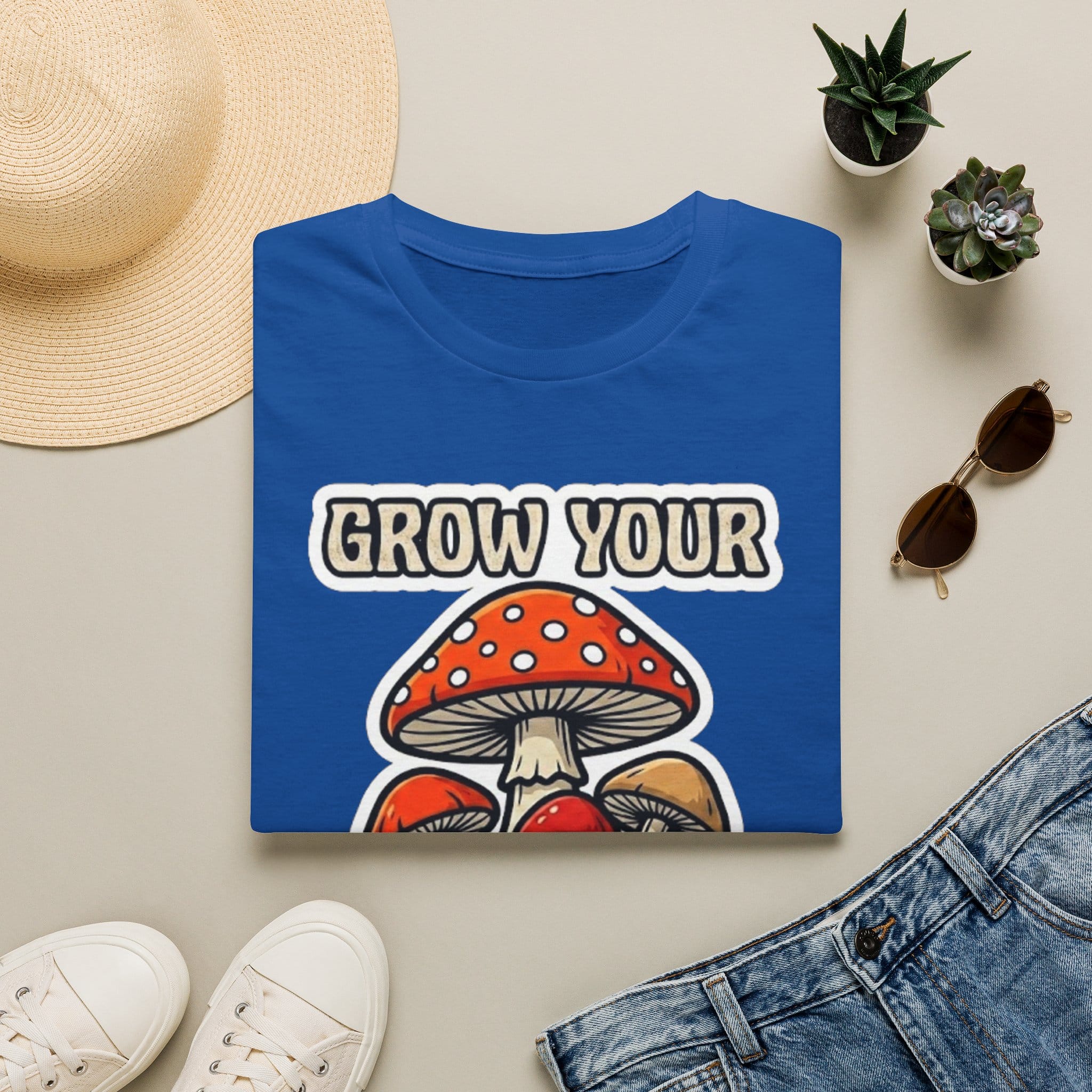 Printify T-Shirt Grow Your Own Way Mushroom T-Shirt Mushroom Magic Mushroom T-Shirt