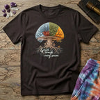 Printify T-Shirt Growth Through Any Season T-Shirt Mushroom Magic Mushroom T-Shirt