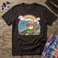 Printify T-Shirt Happy Mushroom Walking T-Shirt Mushroom Magic Mushroom T-Shirt