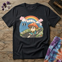 Printify T-Shirt Happy Mushroom Walking T-Shirt Mushroom Magic Mushroom T-Shirt
