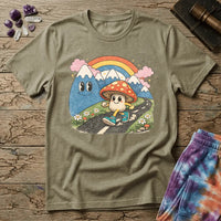 Printify T-Shirt Happy Mushroom Walking T-Shirt Mushroom Magic Mushroom T-Shirt