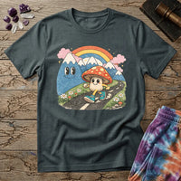 Printify T-Shirt Happy Mushroom Walking T-Shirt Mushroom Magic Mushroom T-Shirt
