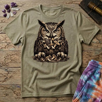 Printify T-Shirt Happy Owl Mushroom T-Shirt Mushroom Magic Mushroom T-Shirt