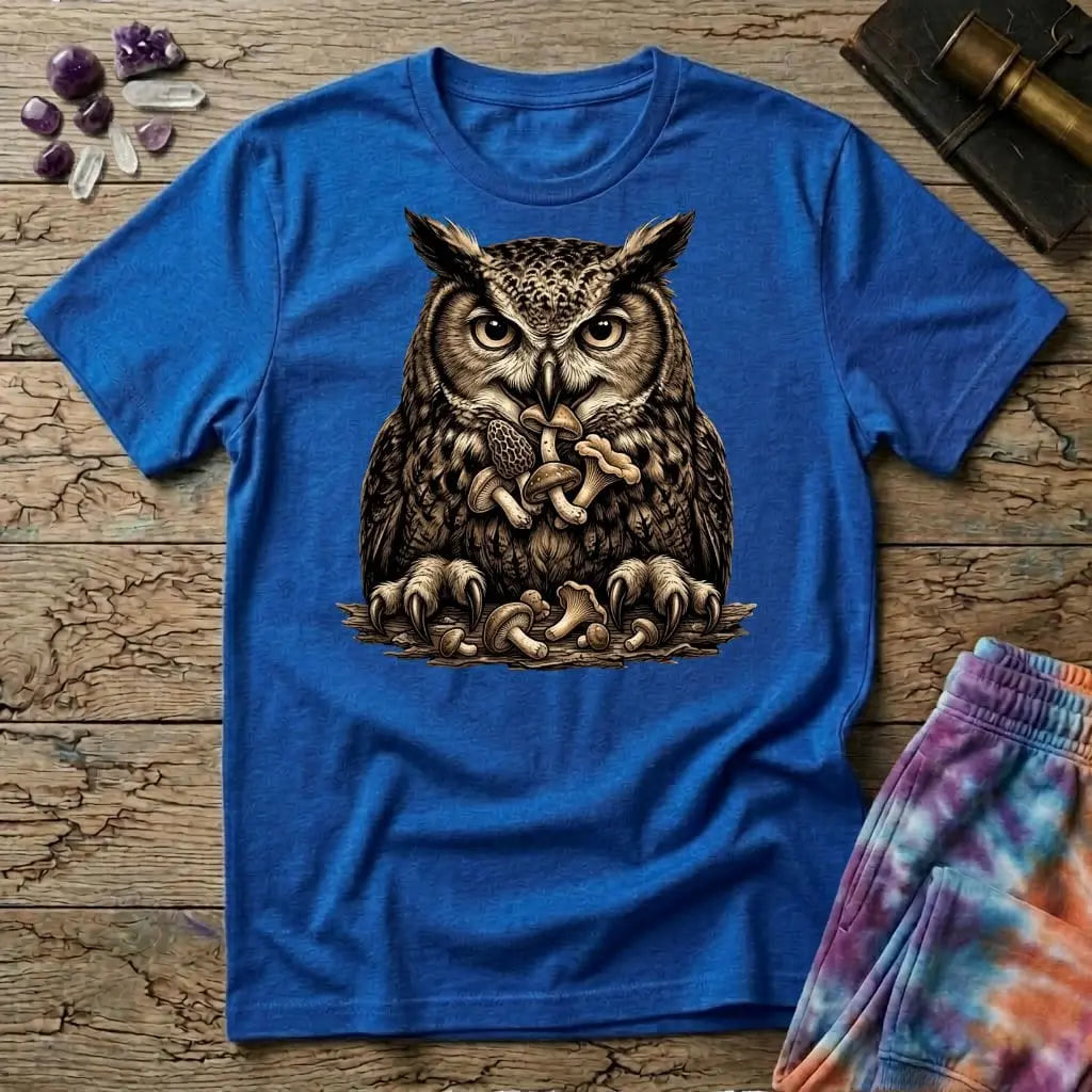 Printify T-Shirt Happy Owl Mushroom T-Shirt Mushroom Magic Mushroom T-Shirt