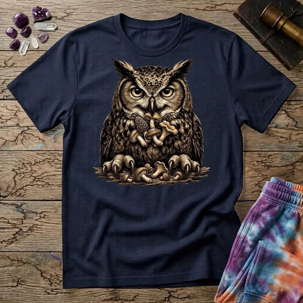 Printify T-Shirt Happy Owl Mushroom T-Shirt Mushroom Magic Mushroom T-Shirt