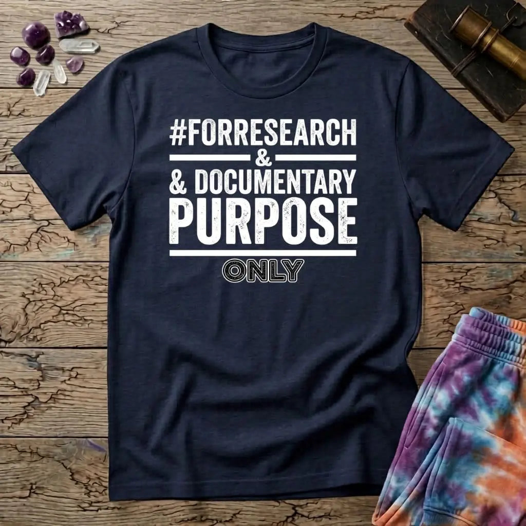 Printify T-Shirt Hashtag Facebook Mushroom #forresearch&documentarypurposeonly T-Shirt Mushroom Magic Mushroom T-Shirt