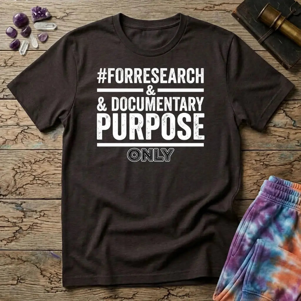Printify T-Shirt Hashtag Facebook Mushroom #forresearch&documentarypurposeonly T-Shirt Mushroom Magic Mushroom T-Shirt