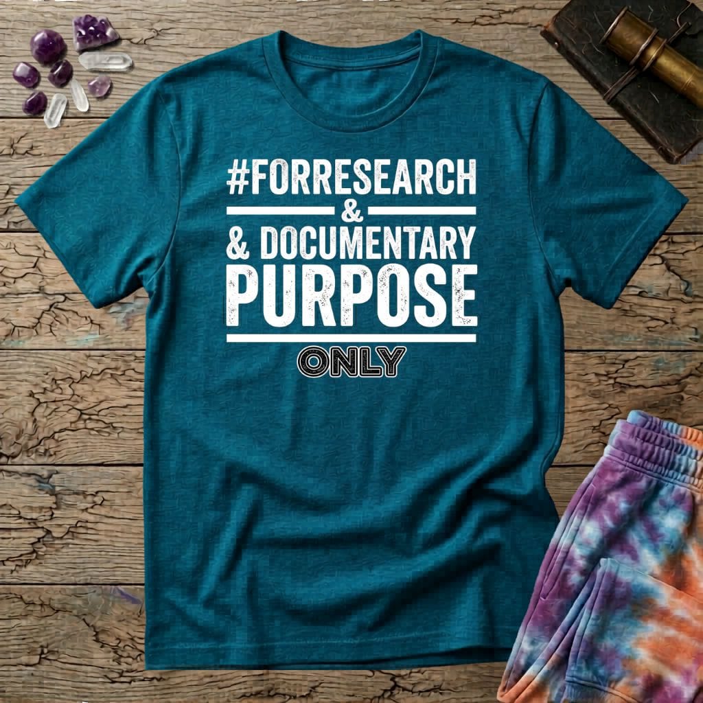 Printify T-Shirt Hashtag Facebook Mushroom #forresearch&documentarypurposeonly T-Shirt Mushroom Magic Mushroom T-Shirt