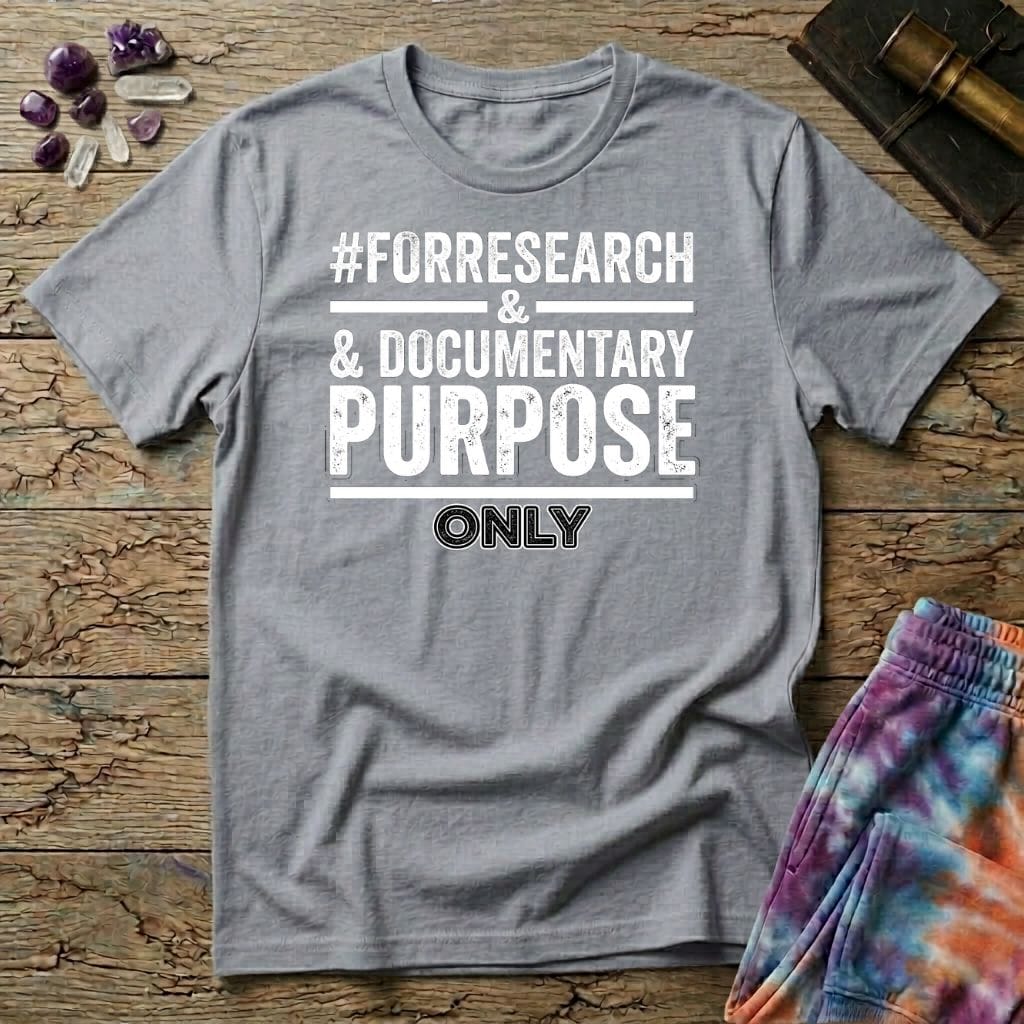 Printify T-Shirt Hashtag Facebook Mushroom #forresearch&documentarypurposeonly T-Shirt Mushroom Magic Mushroom T-Shirt