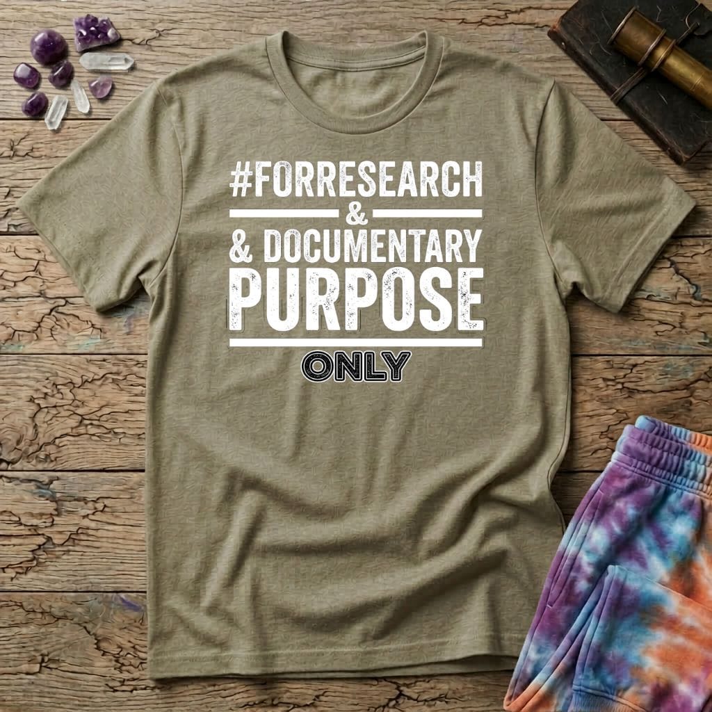 Printify T-Shirt Hashtag Facebook Mushroom #forresearch&documentarypurposeonly T-Shirt Mushroom Magic Mushroom T-Shirt