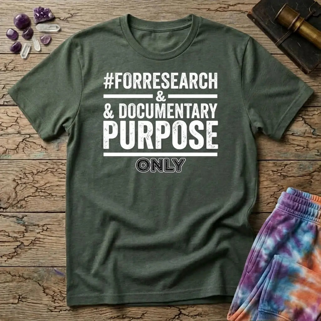 Printify T-Shirt Hashtag Facebook Mushroom #forresearch&documentarypurposeonly T-Shirt Mushroom Magic Mushroom T-Shirt