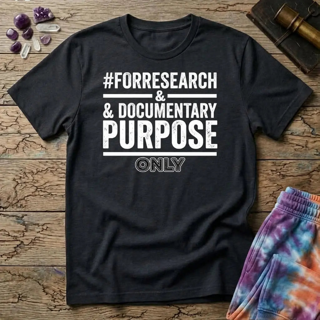 Printify T-Shirt Hashtag Facebook Mushroom #forresearch&documentarypurposeonly T-Shirt Mushroom Magic Mushroom T-Shirt