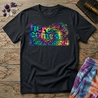 Printify T-Shirt Here Comes a Cosmic Grooviness Mushroom T-Shirt Mushroom Magic Mushroom T-Shirt