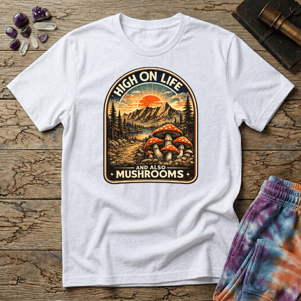 Printify T-Shirt High On Life Mushroom T-Shirt Mushroom Magic Mushroom T-Shirt