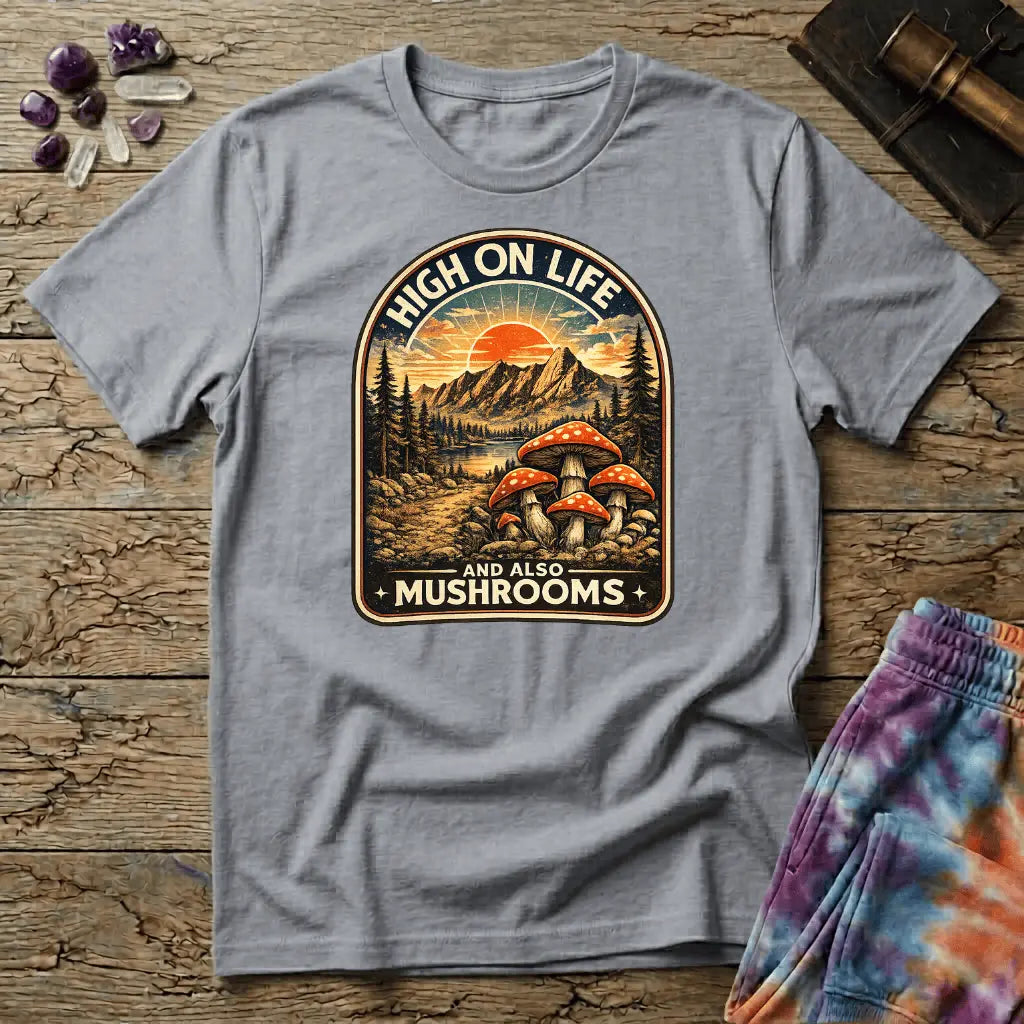 Printify T-Shirt High On Life Mushroom T-Shirt Mushroom Magic Mushroom T-Shirt