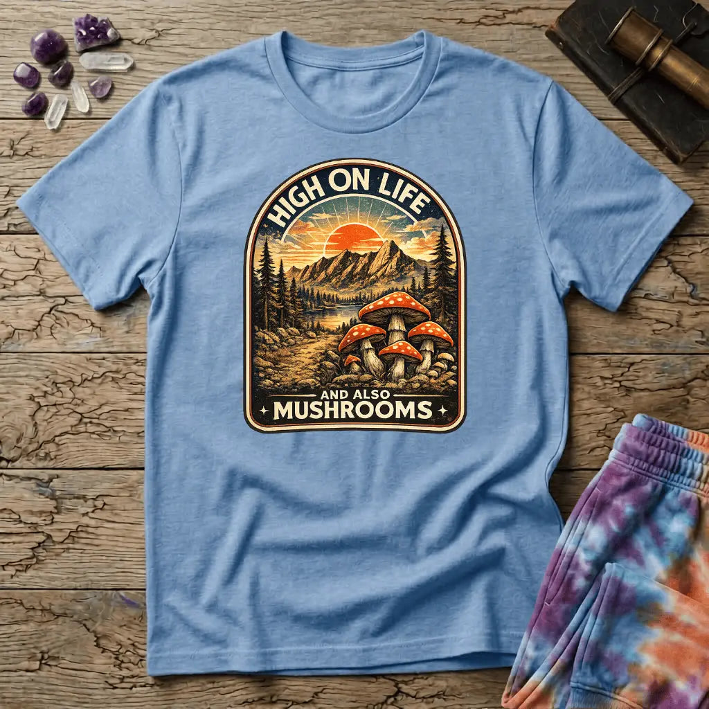 Printify T-Shirt High On Life Mushroom T-Shirt Mushroom Magic Mushroom T-Shirt