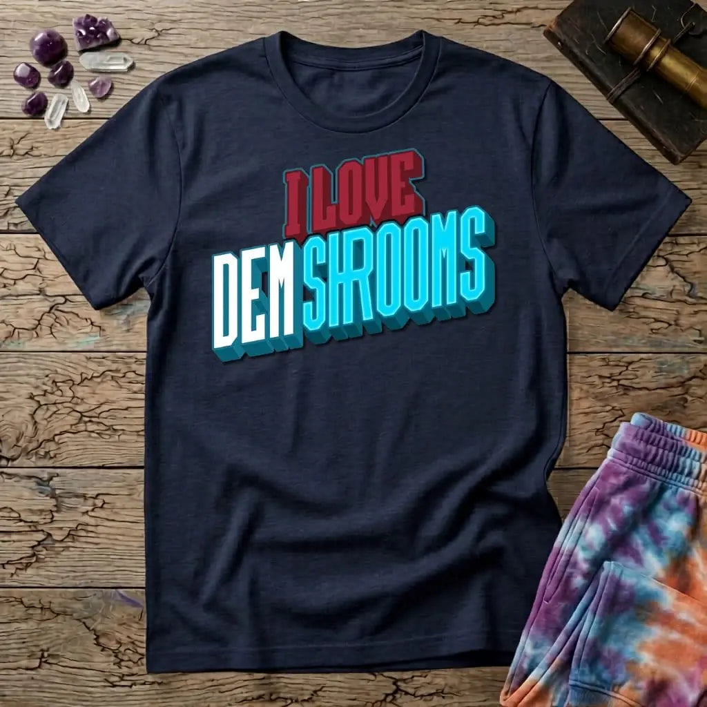 Printify T-Shirt I Love Dem Shrooms T-Shirt Mushroom Magic Mushroom T-Shirt