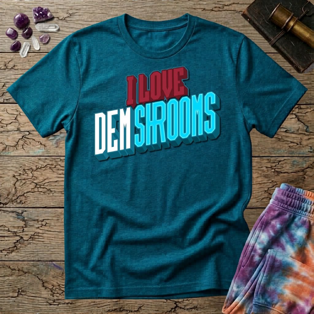 Printify T-Shirt I Love Dem Shrooms T-Shirt Mushroom Magic Mushroom T-Shirt