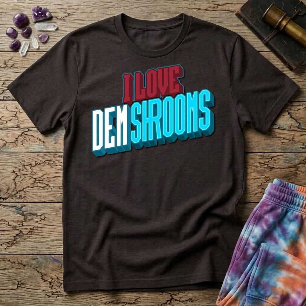 Printify T-Shirt I Love Dem Shrooms T-Shirt Mushroom Magic Mushroom T-Shirt