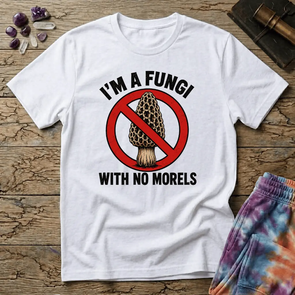 Printify T-Shirt I'm A Fungi With No Morels T-Shirt Mushroom Magic Mushroom T-Shirt