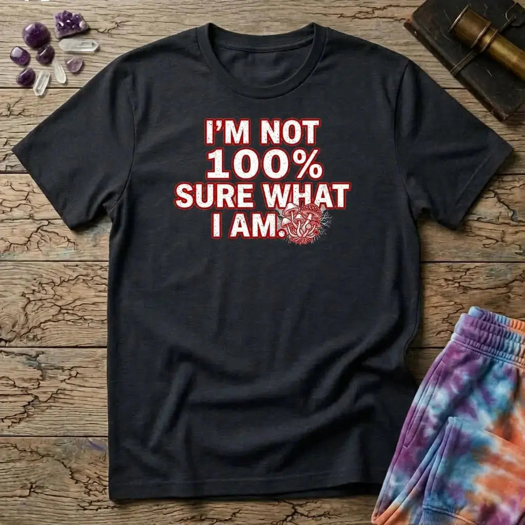 Printify T-Shirt I'm Not 100% Sure What I Am Mushroom T-Shirt Mushroom Magic Mushroom T-Shirt