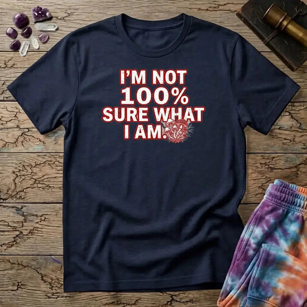 Printify T-Shirt I'm Not 100% Sure What I Am Mushroom T-Shirt Mushroom Magic Mushroom T-Shirt