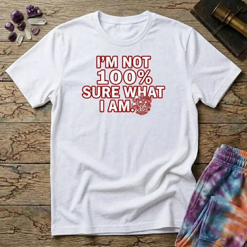 Printify T-Shirt I'm Not 100% Sure What I Am Mushroom T-Shirt Mushroom Magic Mushroom T-Shirt