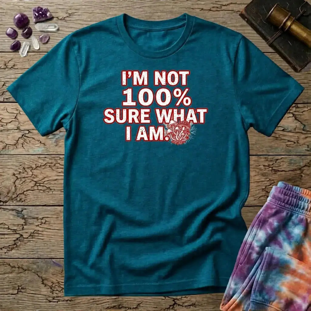 Printify T-Shirt I'm Not 100% Sure What I Am Mushroom T-Shirt Mushroom Magic Mushroom T-Shirt