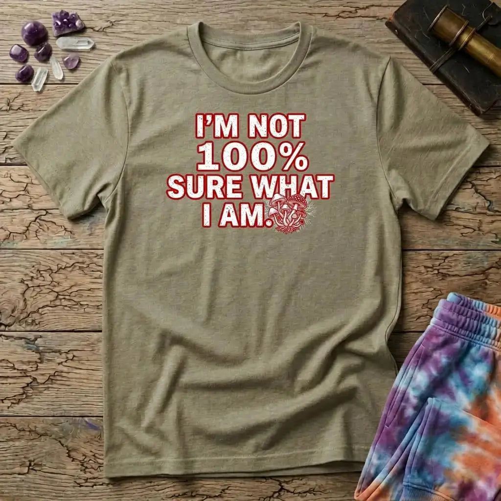 Printify T-Shirt I'm Not 100% Sure What I Am Mushroom T-Shirt Mushroom Magic Mushroom T-Shirt