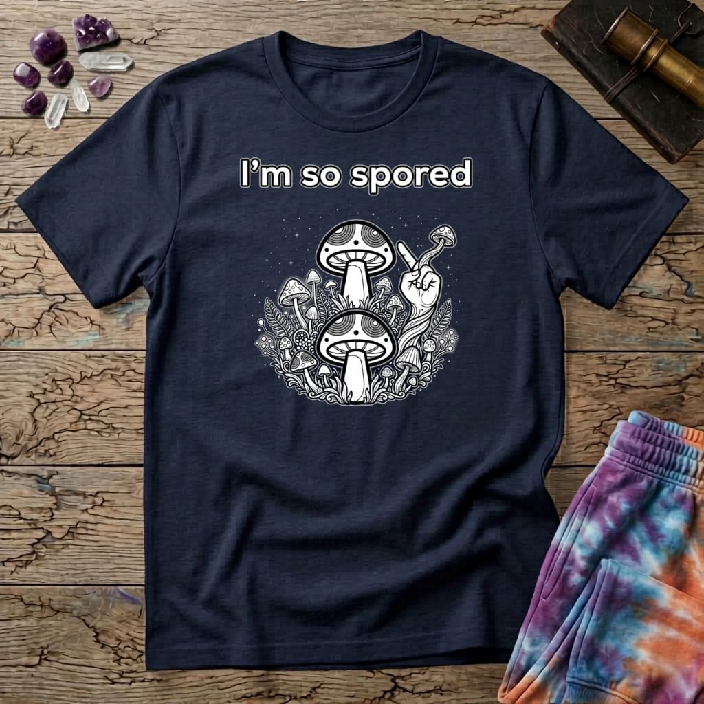 Printify T-Shirt I'm So Spored Too Mushroom T-Shirt Mushroom Magic Mushroom T-Shirt