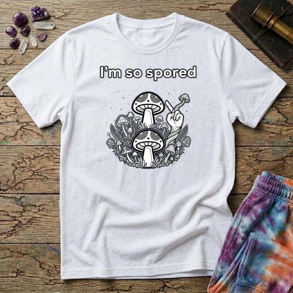 Printify T-Shirt I'm So Spored Too Mushroom T-Shirt Mushroom Magic Mushroom T-Shirt