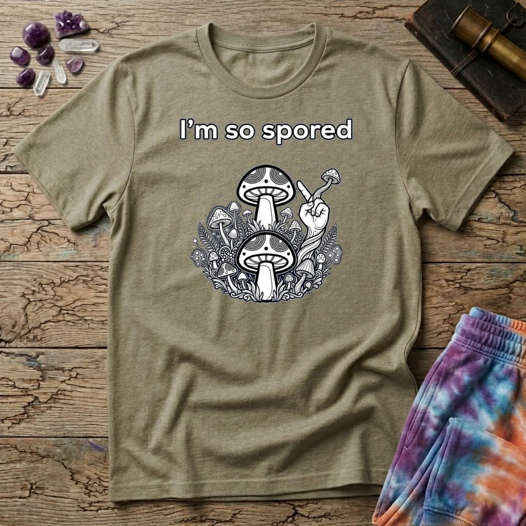 Printify T-Shirt I'm So Spored Too Mushroom T-Shirt Mushroom Magic Mushroom T-Shirt