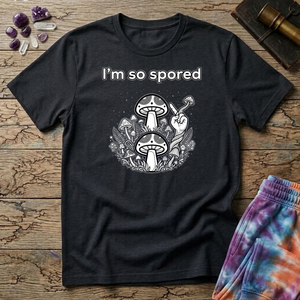 Printify T-Shirt I'm So Spored Too Mushroom T-Shirt Mushroom Magic Mushroom T-Shirt