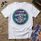 Printify T-Shirt I Trip Harder Than You Party T-Shirt Mushroom Magic Mushroom T-Shirt