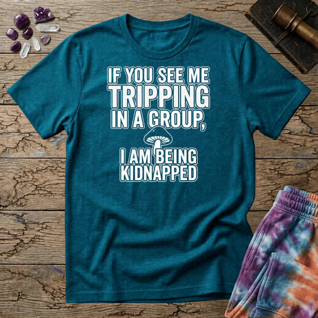 Printify T-Shirt If You See Me Tripping T-Shirt Mushroom Magic Mushroom T-Shirt