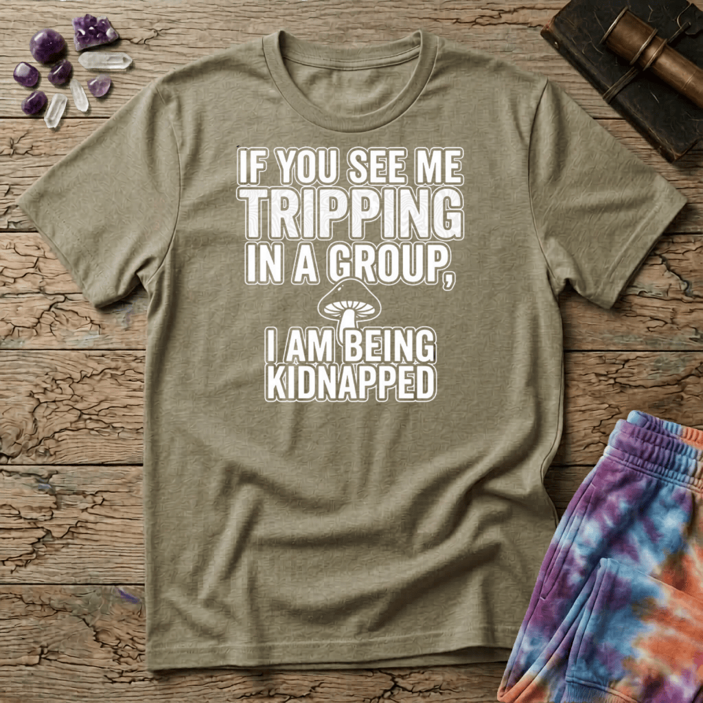 Printify T-Shirt If You See Me Tripping T-Shirt Mushroom Magic Mushroom T-Shirt