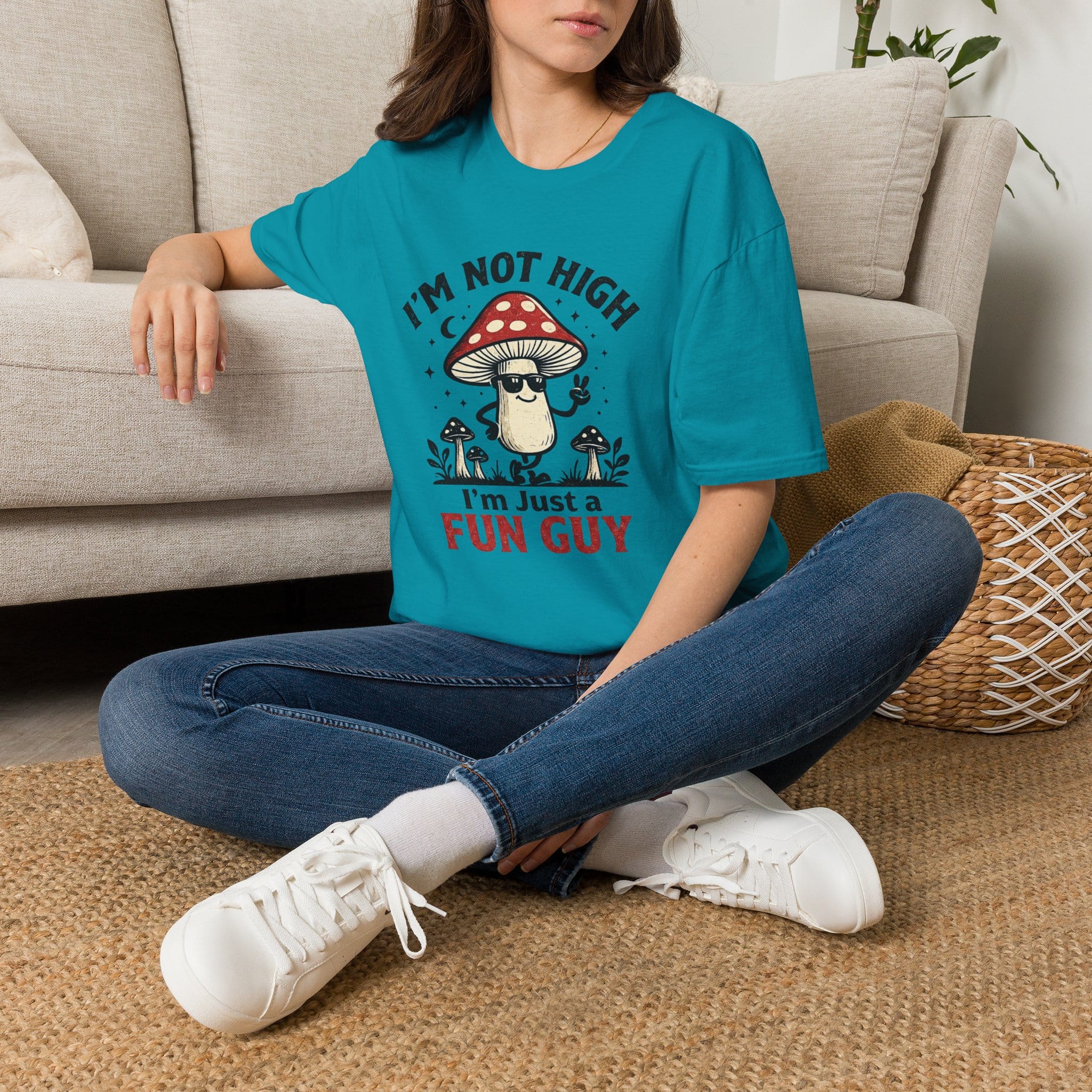 Printify T-Shirt Im Not High Im Just a Fun Guy Fungi Mushroom T-Shirt Mushroom Magic Mushroom T-Shirt