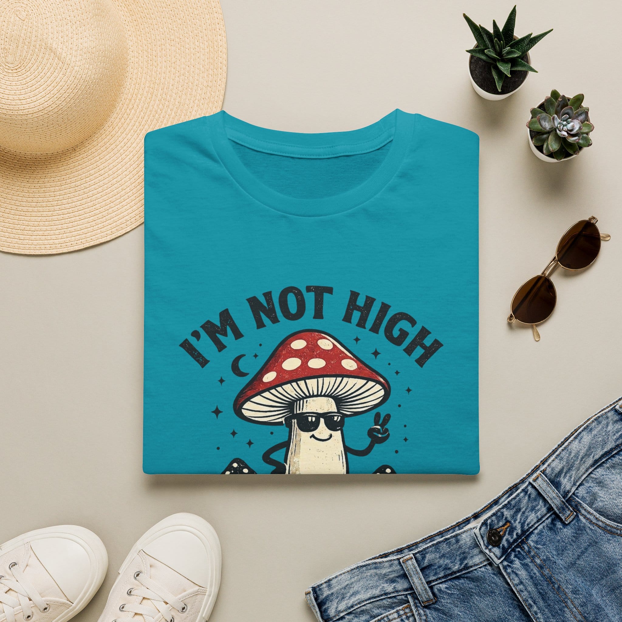 Printify T-Shirt Im Not High Im Just a Fun Guy Fungi Mushroom T-Shirt Mushroom Magic Mushroom T-Shirt
