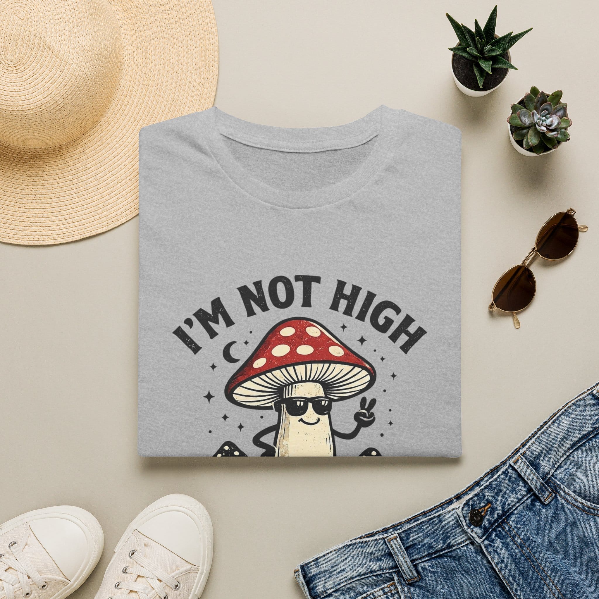 Printify T-Shirt Im Not High Im Just a Fun Guy Fungi Mushroom T-Shirt Mushroom Magic Mushroom T-Shirt