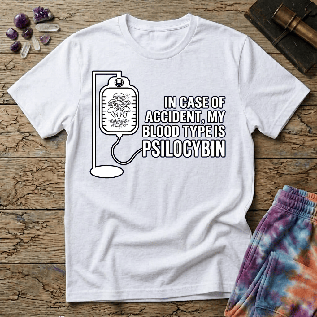 Printify T-Shirt In Case of Accident Psilcybin T-Shirt Mushroom Magic Mushroom T-Shirt